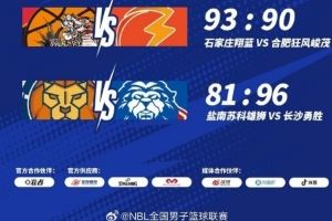 NBL常规赛今日赛果：长沙勇胜客场战胜盐南苏科雄狮