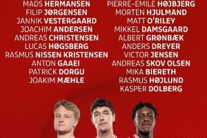 丹麦国家队大名单：小舒梅切尔领衔，霍伊伦、多古、尤尔曼德入选