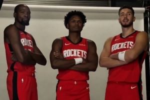 算三巨头吗？火箭官方晒视频：杜兰特、阿门、申京拍摄定妆照