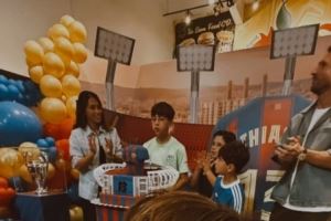 红蓝之心!网传梅西儿子蒂亚戈以巴萨主题派对庆祝13岁生日